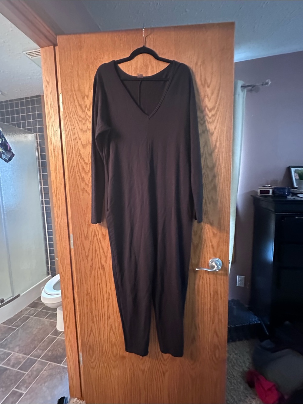 Smash + Tess Black Long-Sleeve Jumpsuit Large